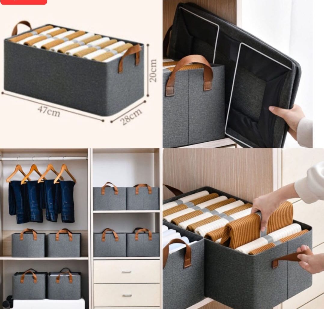 Clothes Organizer for Jeans Washable Fabric Closet Storage Box