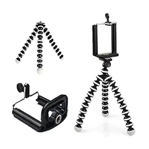 6-inch Mini Gorilla Tripod/Monopod 360 Degree Rotation with Octopus Legs (Black & White)